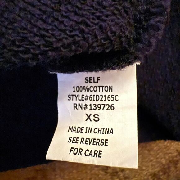 Honey Punch Navy distressed crew nwck sweatshirt dress w Smiley Face S - Picture 10 of 11